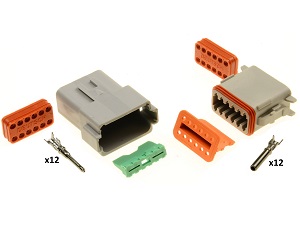 12 pólusú szuperikus csatlakozó Amphenol-Deutsch DT06-12S DT04-12p