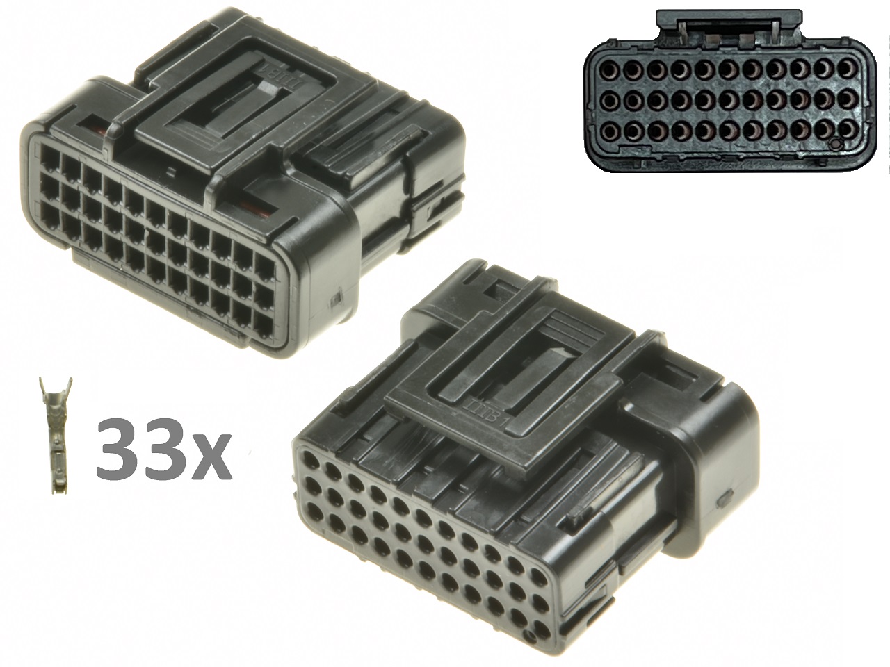 Kawasaki Suzuki Honda 33 Way ECU CDI ECM Motorcyle Connector Black