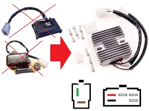 Carr351 - Yamaha XS650 MOSFET feszültségszabályozó egyenirányító