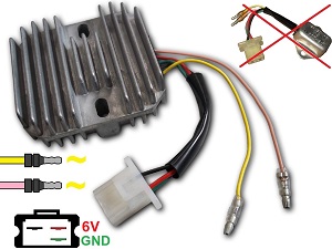 Carr681 SH223 Honda XL250S GN400 CB125S XL125S XL185S 6V feszültségszabályozó egyenirányító