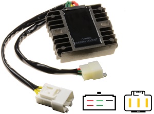 CARR691 HONDA CBR600 CBR900 VFR800 VTR1000 CBR1100XX VTX1800 MOSFET feszültségszabályozó egyenirányító lítium -ion