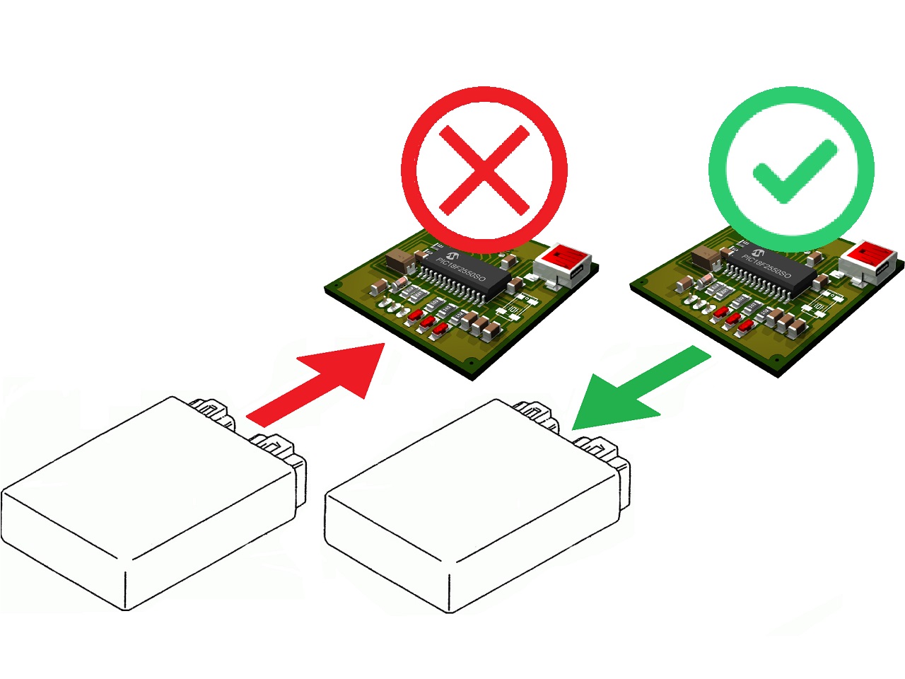 Modern fejlett carmo gyújtás PCB az eredeti házban Verv1