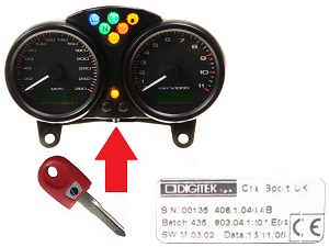 Ducati 1x Chip Key →Digitek klaszter