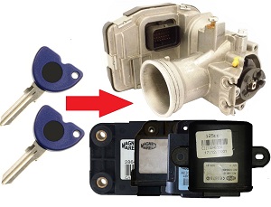 Piaggio Vespa Gilera Peugeot 2X Chip Key Programming →fojtószelő test