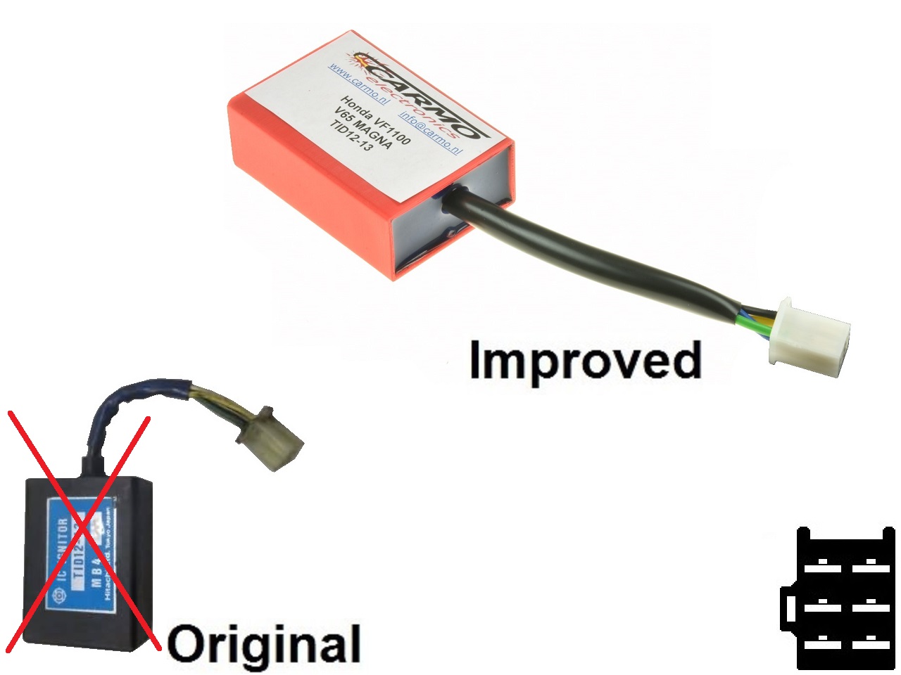 Honda VF1100 V65 Magna Igniter Modul CDI TCI Box (MB4, TID12-13)