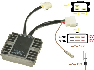 Carr531-Z1300-A4 Kawasaki Z1300 KZ1300 A4 MOSFET feszültségszabályozó egyenirányító (SH541-12)