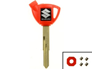 Suzuki Burgman Blanco Transponder Chip Key Red