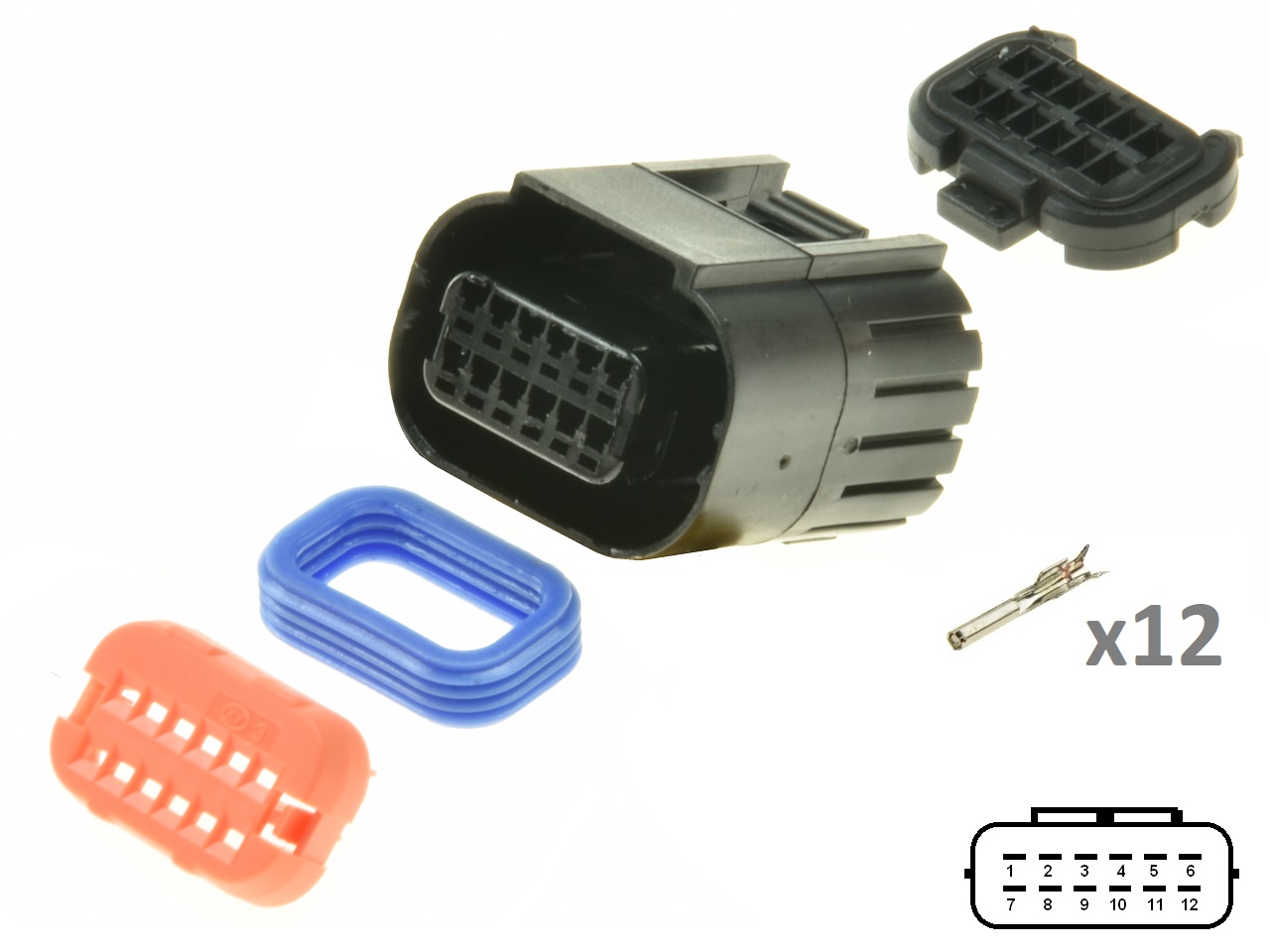 Kawasaki Suzuki Yamaha 12 Way ECU CDI ECM Motorcyle Csatlakozó készlet