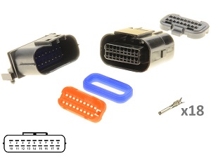 Kawasaki Suzuki Yamaha 18 Way ECU CDI ECM Motorcyle Csatlakozó készlet - Férfi + nő