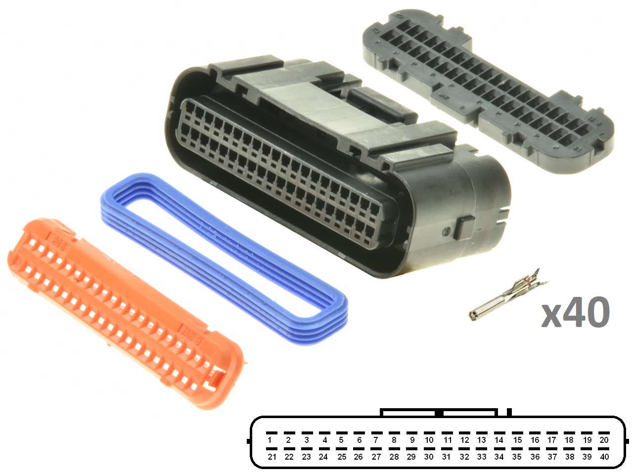 Kawasaki Suzuki Yamaha 40 Way ECU CDI ECM Motorcyle Csatlakozó