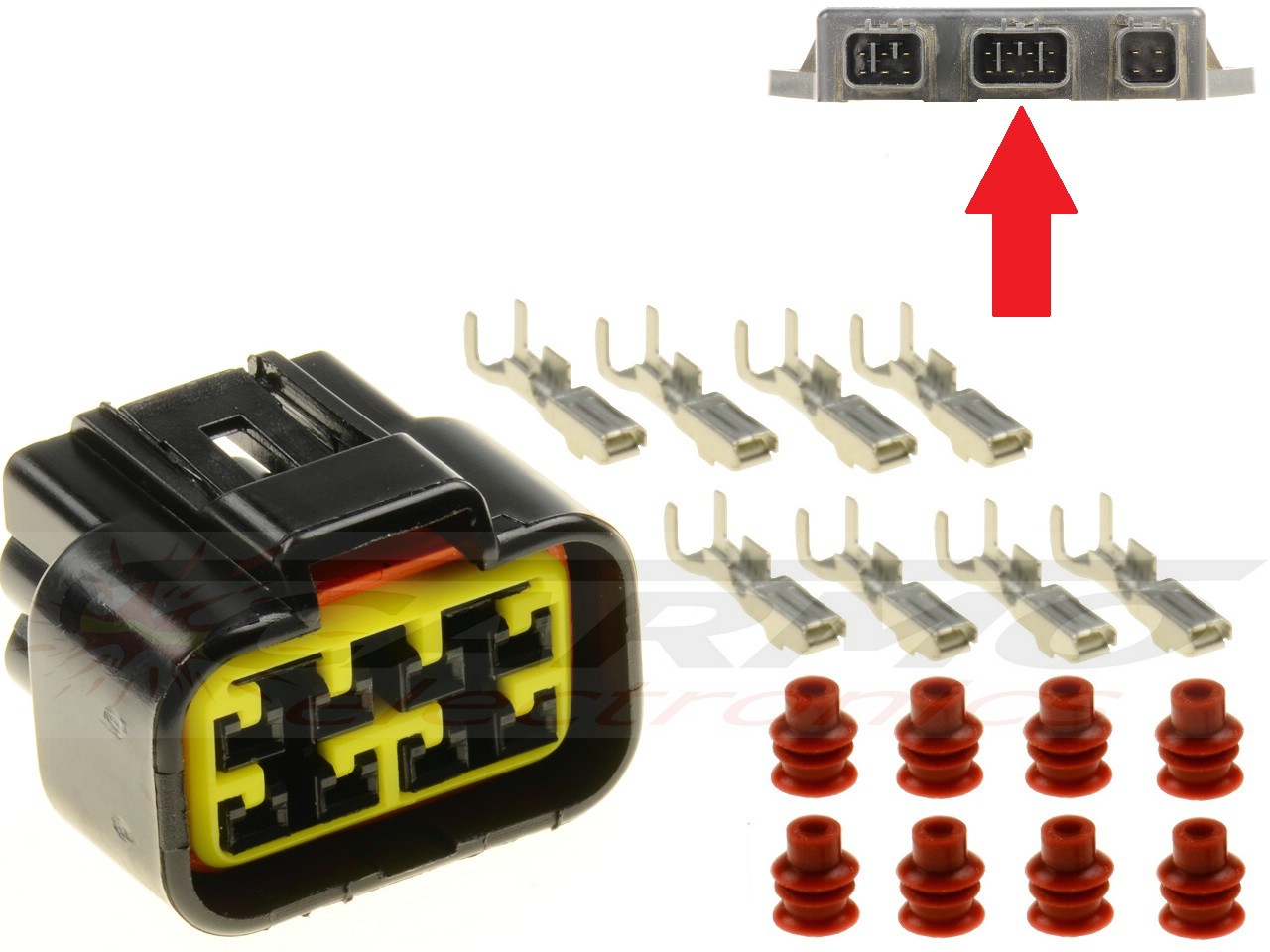 8 Way CDI ECU csatlakozó csatlakozó motorkerékpárhoz - Kattintásra bezárul