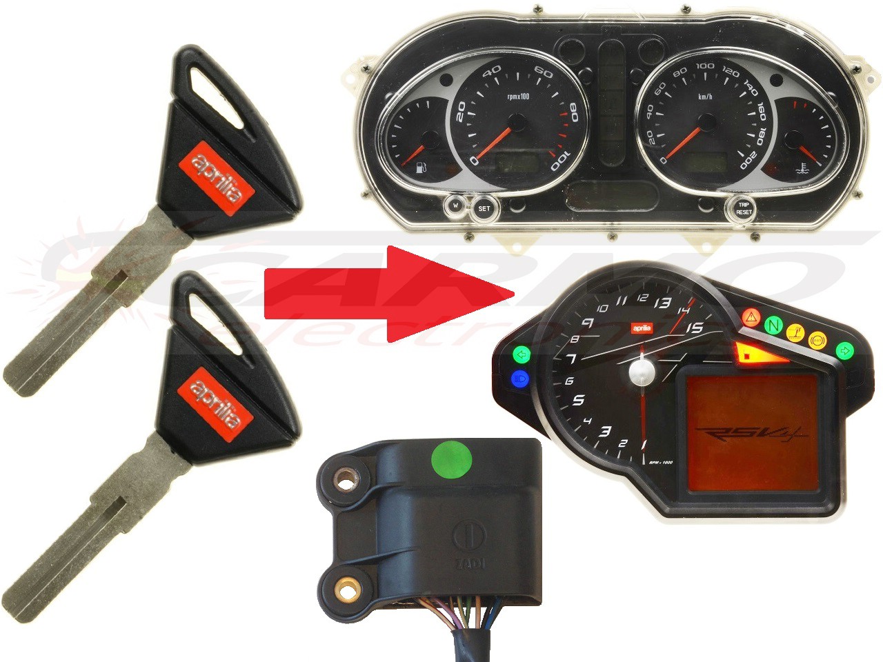 Aprilia 2x Chip Key programozás - Kattintásra bezárul
