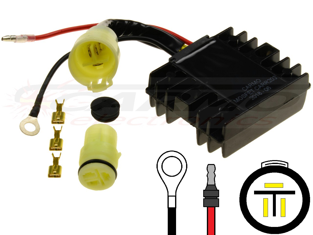 Carr203 Mercury Yamaha 75HP 80HP 90HP 100HP MOSFET feszültségszabályozó egyenirányító (SH758AA, 804278, 804278A12) - Kattintásra bezárul