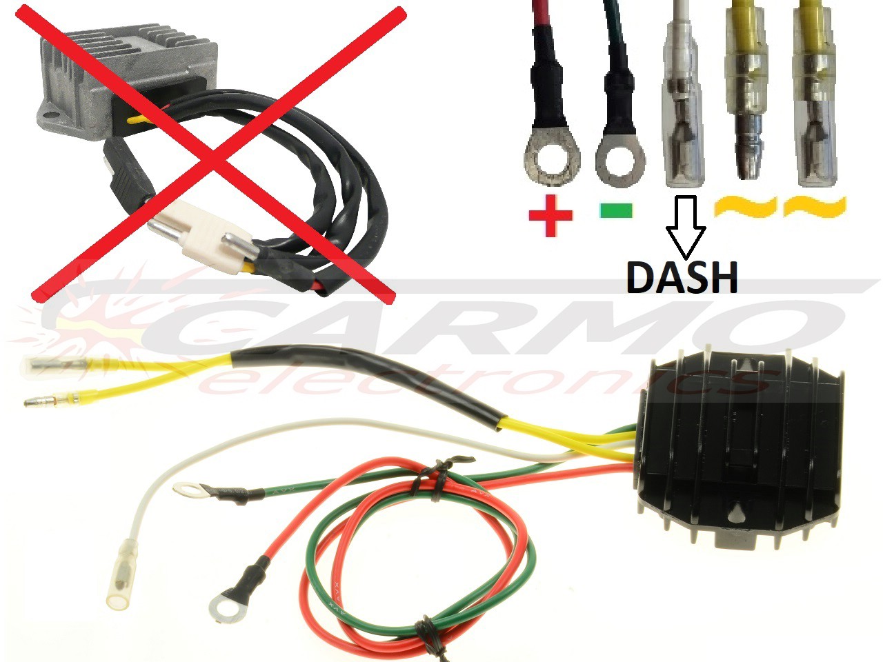 Carr511-851 - Ducati Moto Guzzi 2 FASE MOSFET feszültségszabályozó egyenirányító - Kattintásra bezárul