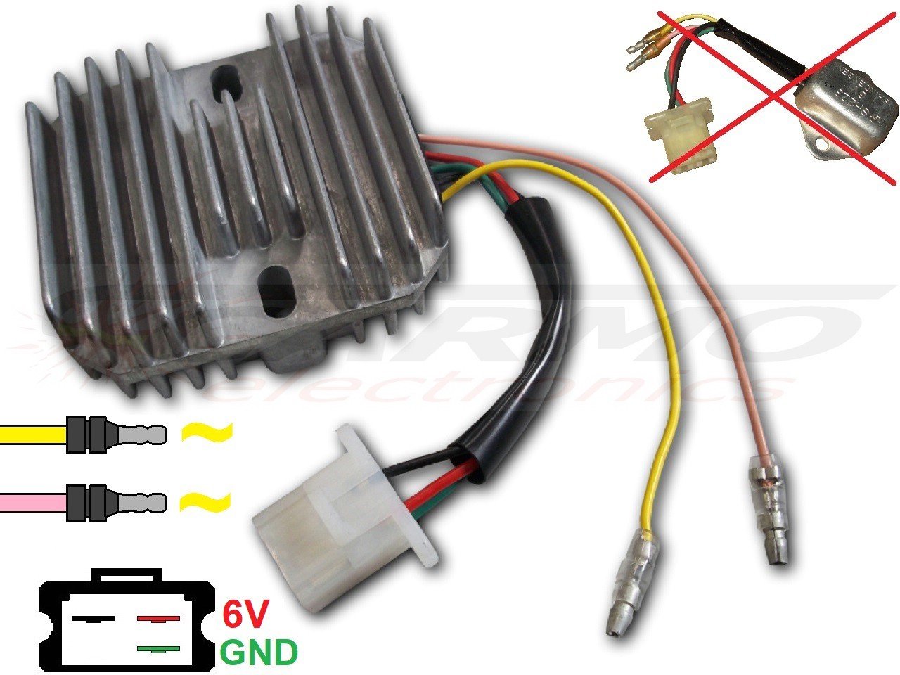 Carr681 SH223 Honda XL250S GN400 CB125S XL125S XL185S 6V feszültségszabályozó egyenirányító - Kattintásra bezárul