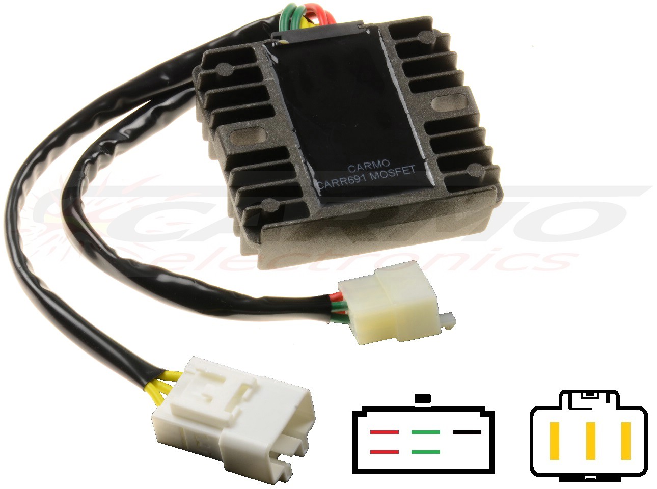 CARR691 HONDA CBR600 CBR900 VFR800 VTR1000 CBR1100XX VTX1800 MOSFET feszültségszabályozó egyenirányító lítium -ion - Kattintásra bezárul