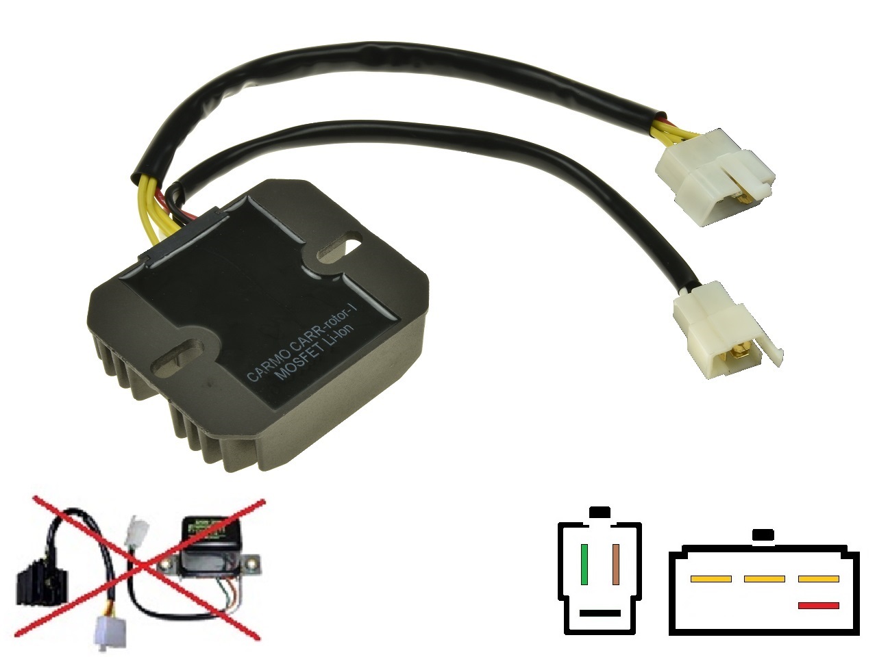 Carr771 Suzuki GT380 GT550 GT750 RE500 TS400 MOSFET feszültségszabályozó egyenirányító - Kattintásra bezárul