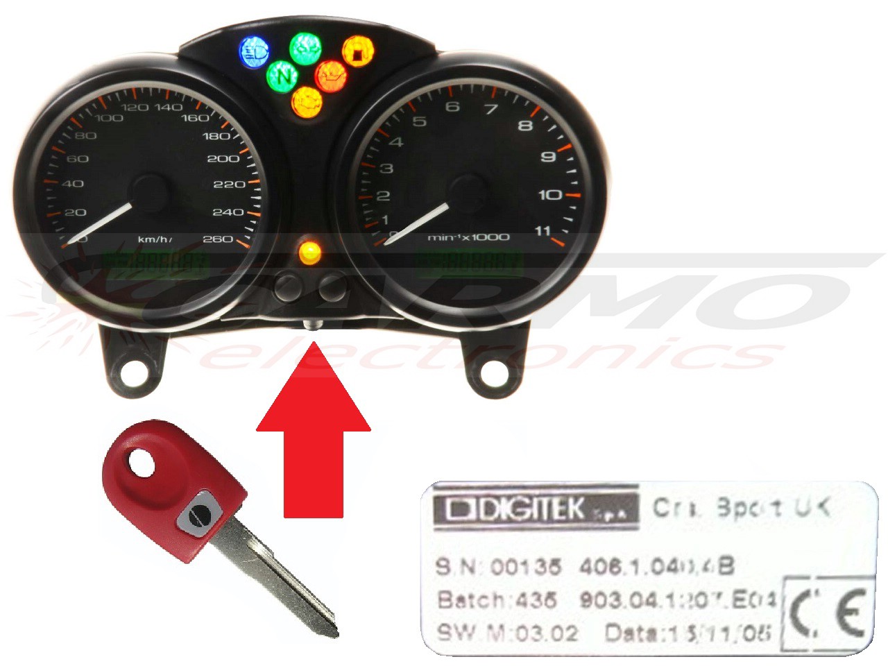 Ducati 1x Chip Key →Digitek klaszter - Kattintásra bezárul