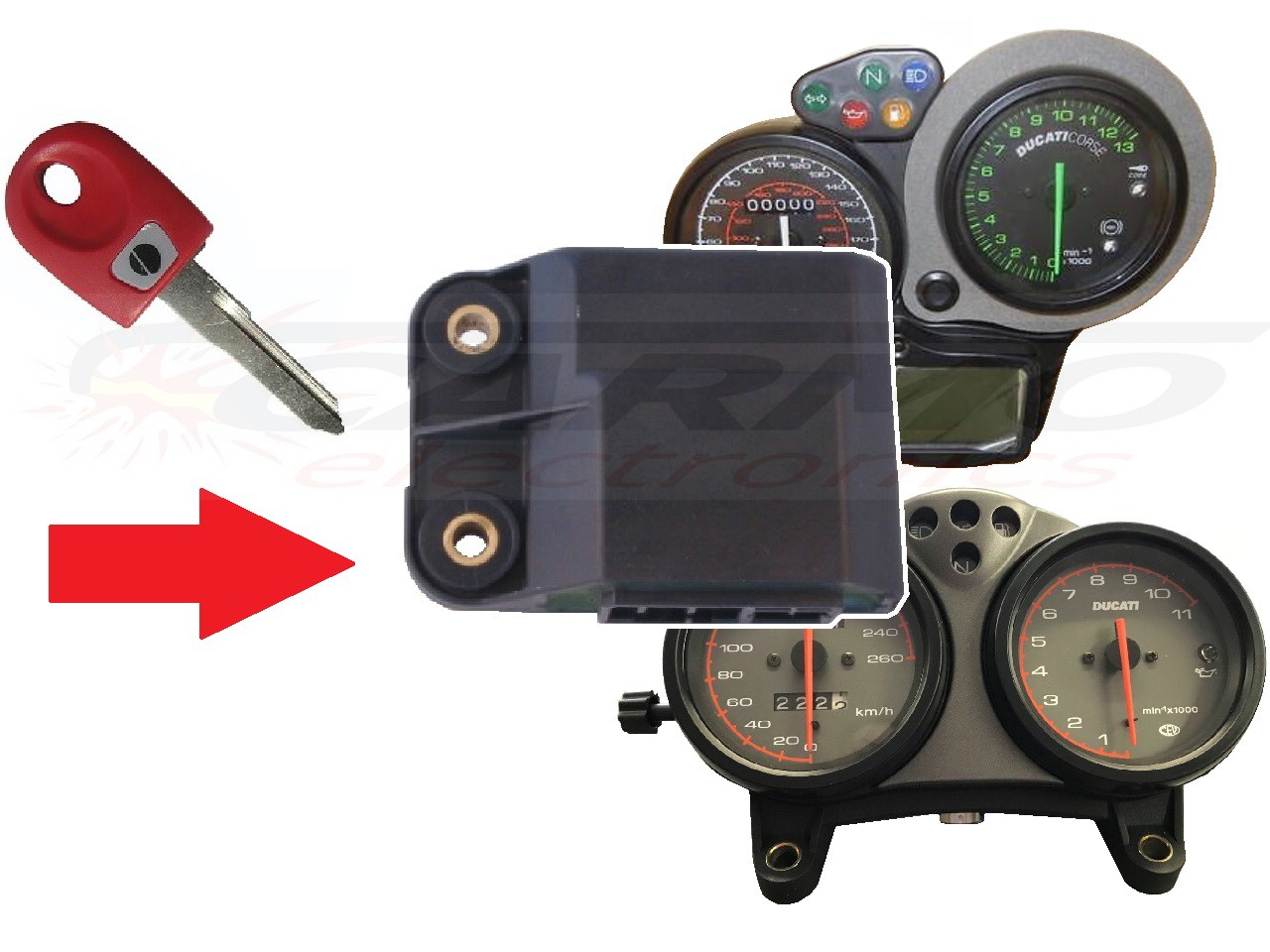 Ducati Monster S4 ST4 ST4S 1X chip kulcs →Immo Box 28640321a - Kattintásra bezárul
