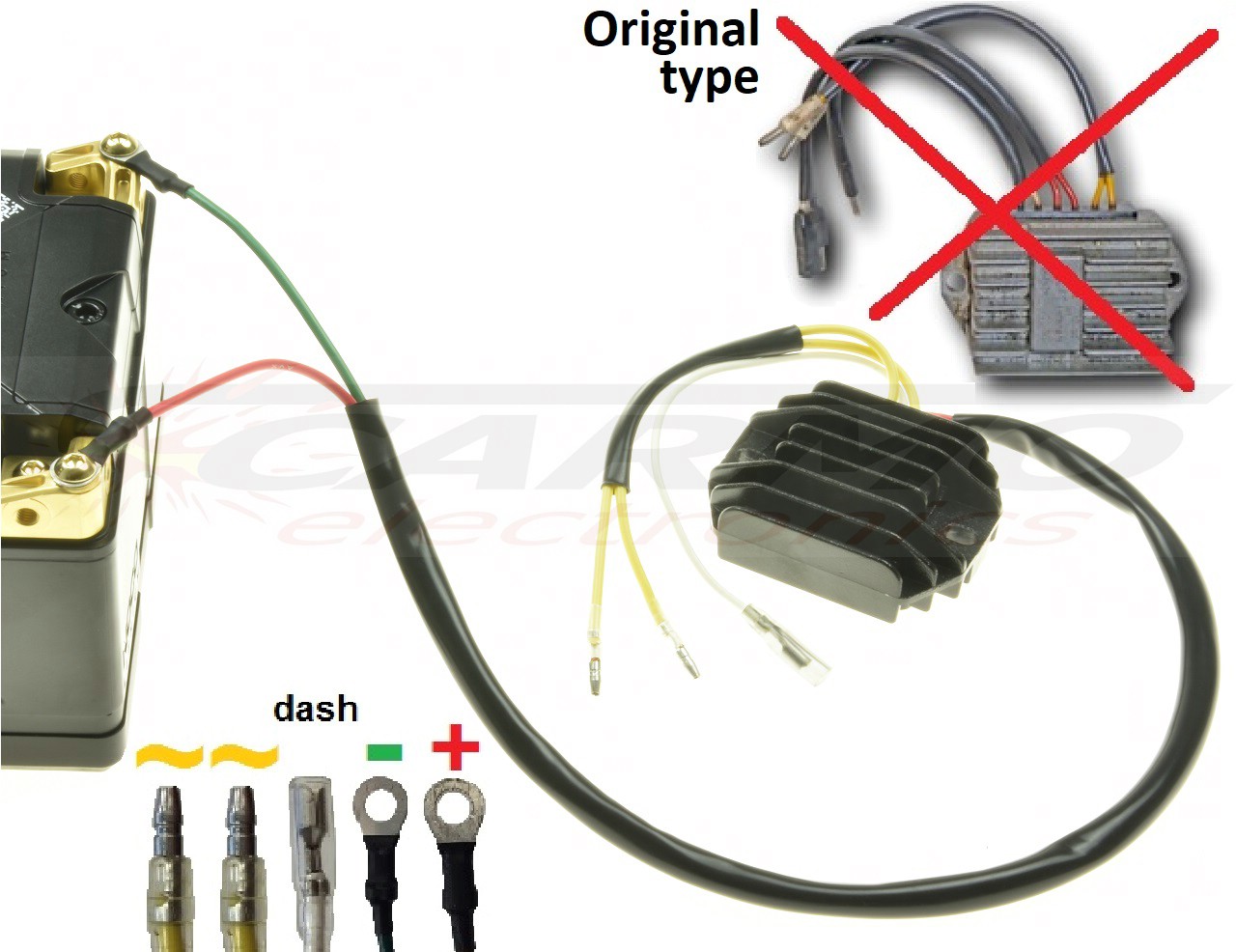 Carr511 - Ducati Moto Guzzi 2 FASE MOSFET feszültségszabályozó egyenirányító - Kattintásra bezárul