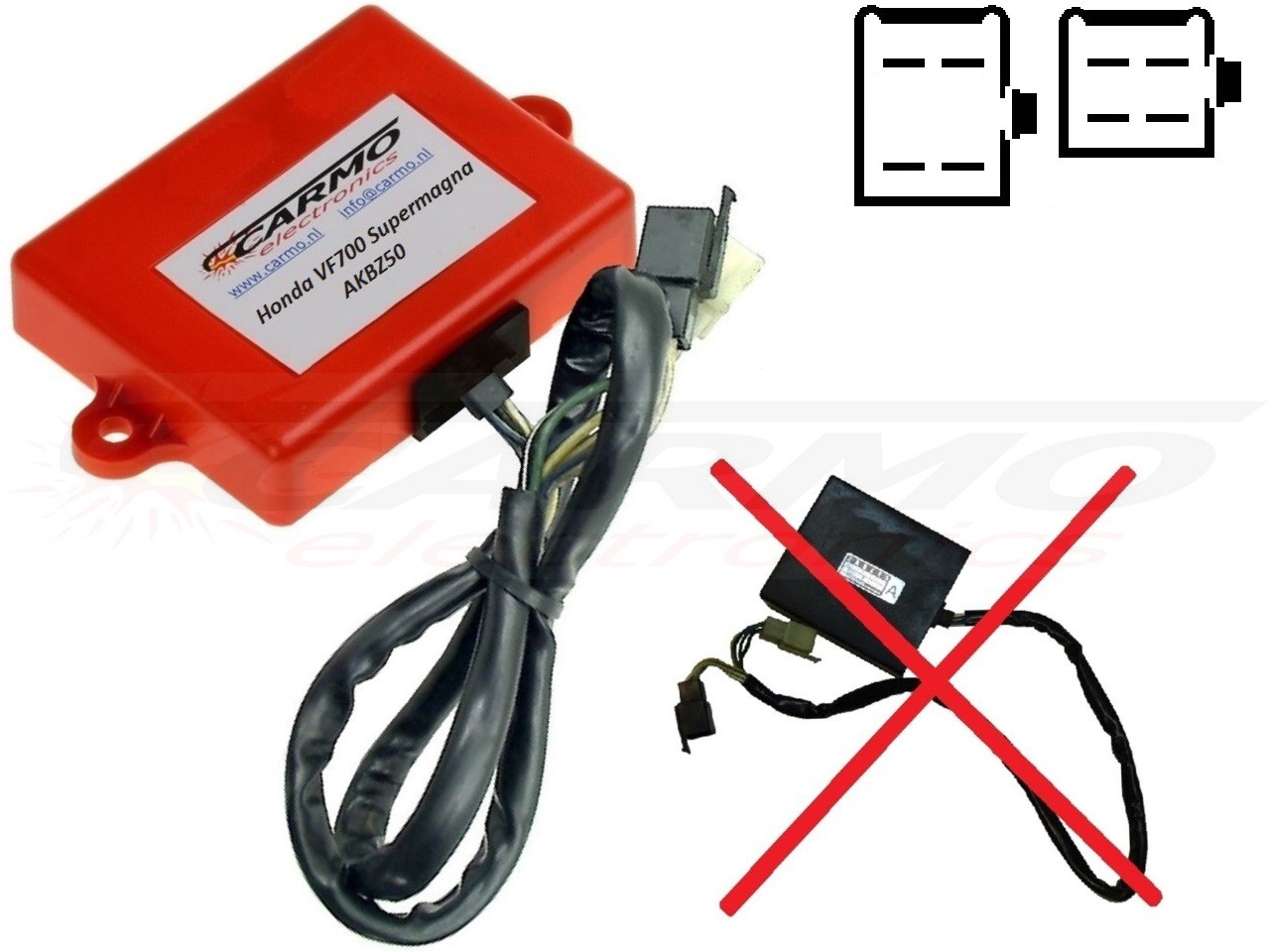Honda VF750 VF750C Magna RC07 Igniter Ignition modul CDI TCI doboz (AKBZ50, 30400-MK3-721) - Kattintásra bezárul