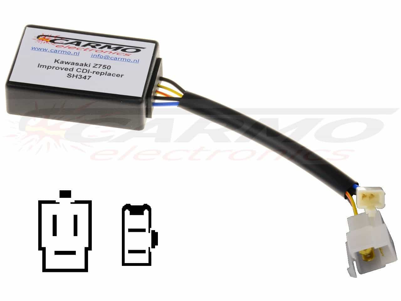 Kawasaki Z400 Z440 Z750 Z1000 gyújtógyújtó modul CDI TCI doboz (SH347) - Kattintásra bezárul