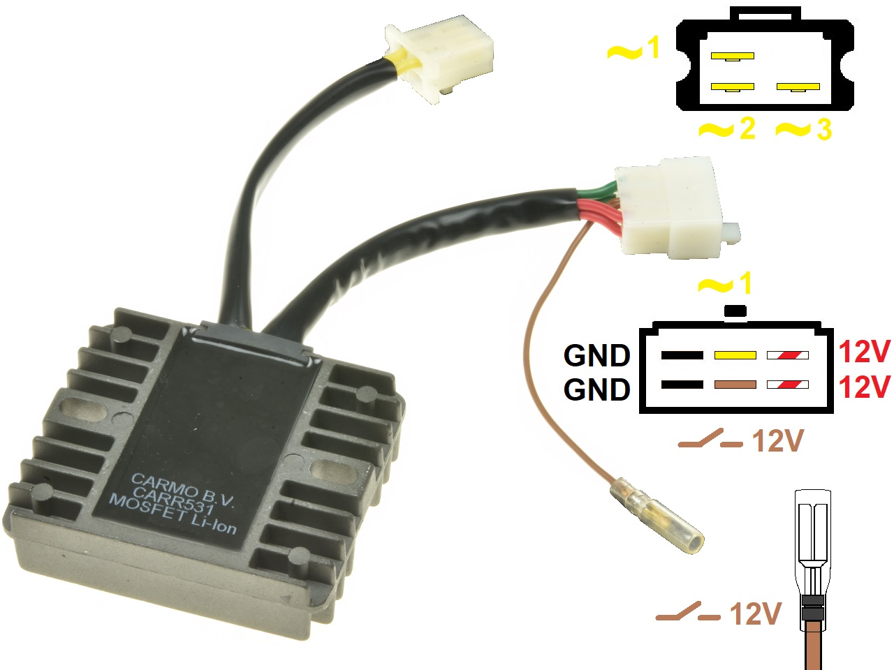 Carr531-Z1300-A4 Kawasaki Z1300 KZ1300 A4 MOSFET feszültségszabályozó egyenirányító (SH541-12) - Kattintásra bezárul