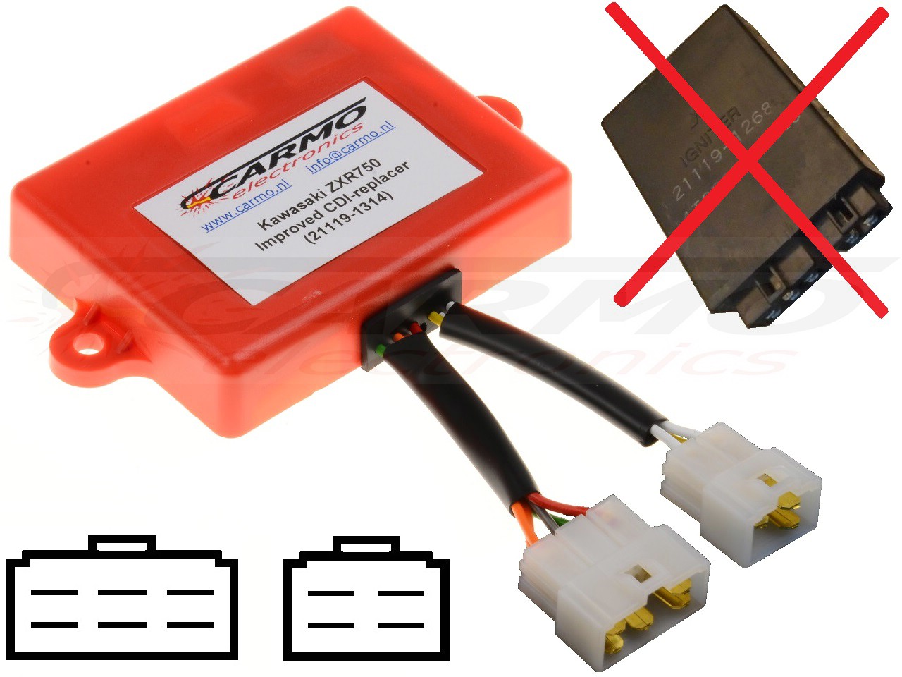 Kawasaki ZXR750 ZX-7 ZX750 Igniter Ignition modul CDI TCI Box (21119-1314, 21119-1262, 21119-1268) - Kattintásra bezárul