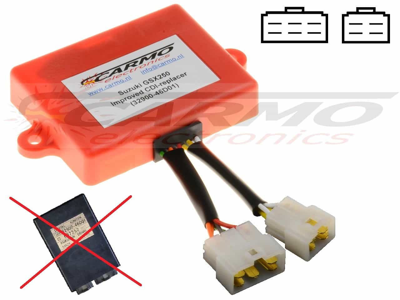 Suzuki GSX250 GSX400 gyújtógátlási modul CDI TCI Box BB7252 32900-46D00 32900-46D01 - Kattintásra bezárul