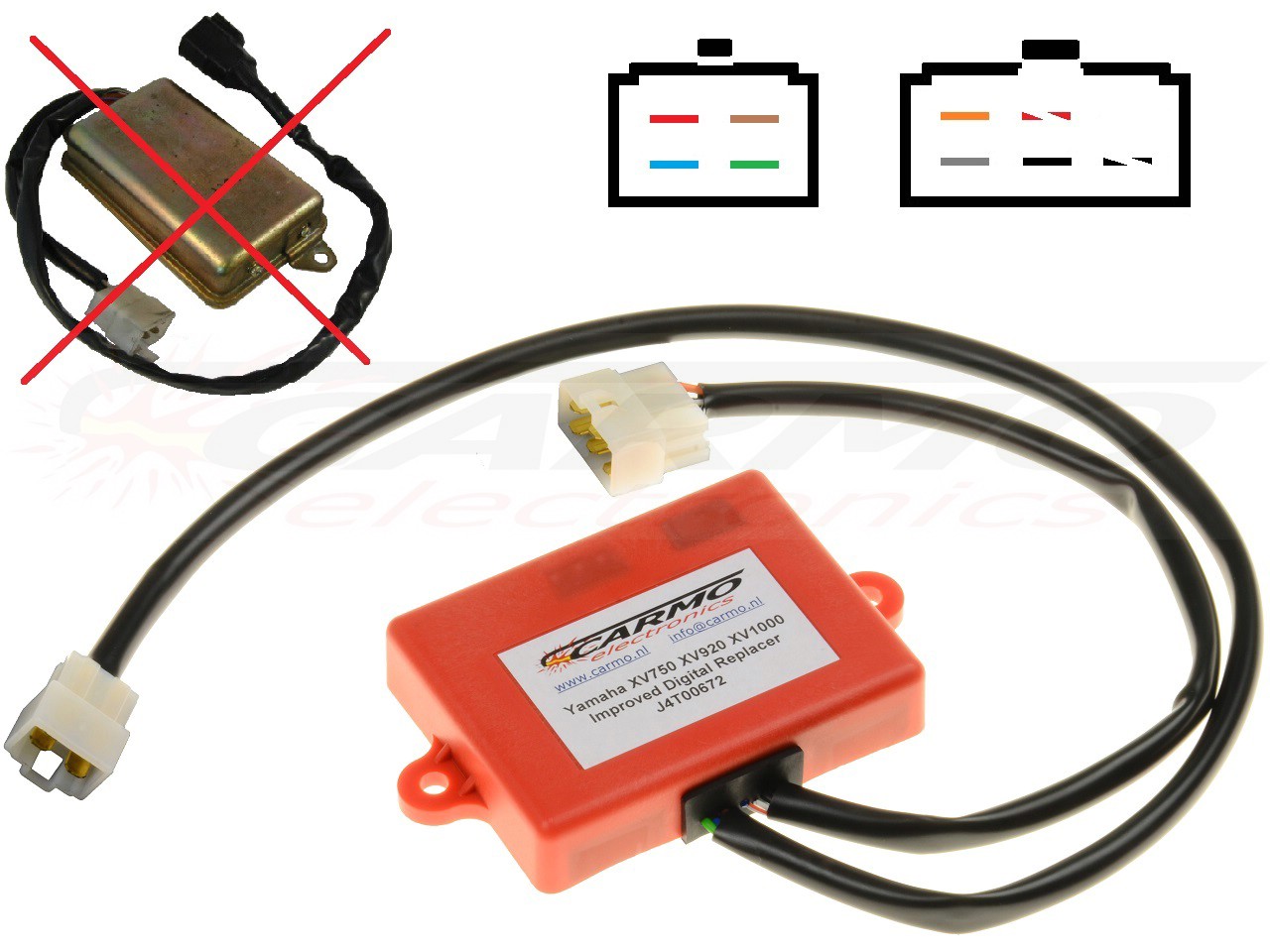 YAMAHA XV750 XV920 XV1000 TR1 TR1 gyújtásmodul CDI TCI Box (J4T00672, 4x7-82305-21) - Kattintásra bezárul
