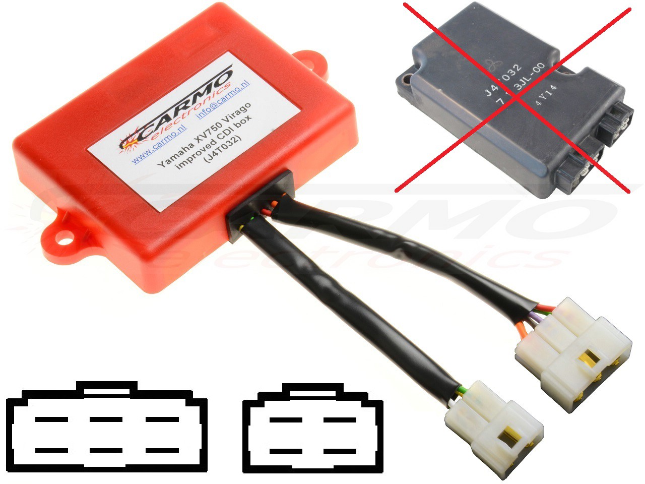 Yamaha XV750 Virago Igniter Ignition modul CDI TCI Box (J4T032, 3JL-82305-00) - Kattintásra bezárul